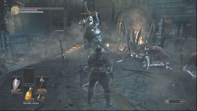 Dodging and counterattacking is the best way to quickly eliminate bigger enemies. - High Wall of Lothric - from the Bonfire - Walkthrough - Dark Souls III Game Guide & Walkthrough