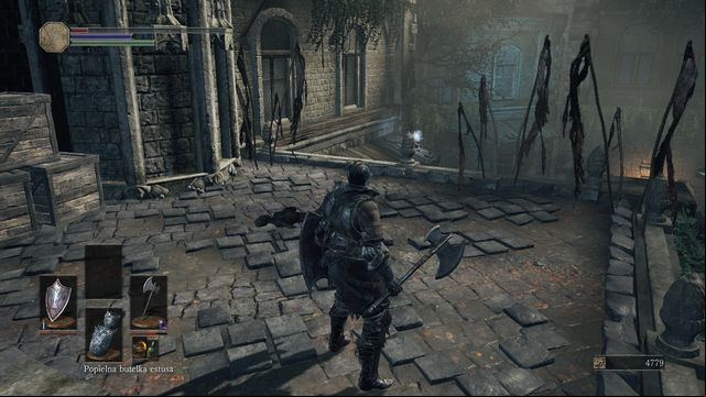 Collect the items located above the main square. - High Wall of Lothric - from the Bonfire - Walkthrough - Dark Souls III Game Guide & Walkthrough