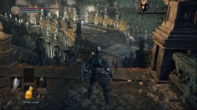The knights on the bridge are quite difficult to defeat. Lure them one by one to be able to defeat them. - High Wall of Lothric - from the Bonfire - Walkthrough - Dark Souls III Game Guide & Walkthrough