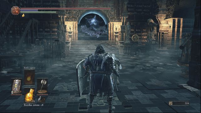 Attack the mage quickly to make him retreat upstairs. - Grand Archives - Walkthrough - Dark Souls III Game Guide & Walkthrough