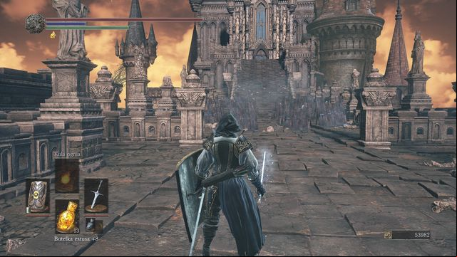There are opponents hiding behind the barricades. - Grand Archives - rooftops - Walkthrough - Dark Souls III Game Guide & Walkthrough