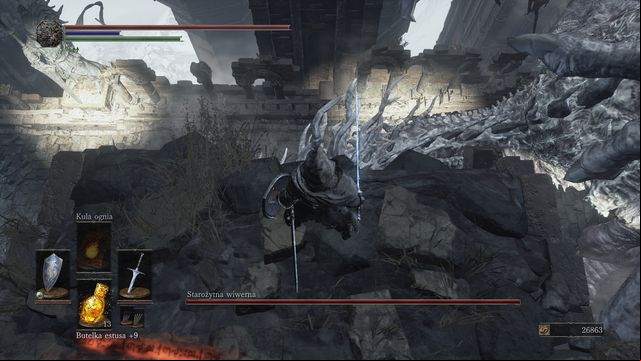 to attack after you jump down on the Wyvern. - Ancient Wyvern - Bosses - Dark Souls III Game Guide & Walkthrough