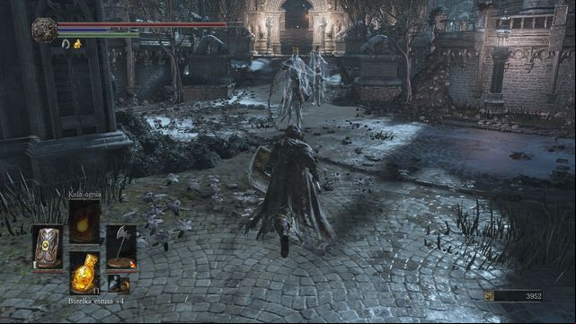 The ice knights standing at the top of the stairs, near the cathedral and the Church of Yorshka. - Irithyll of the Boreal Valley - Walkthrough - Dark Souls III Game Guide & Walkthrough