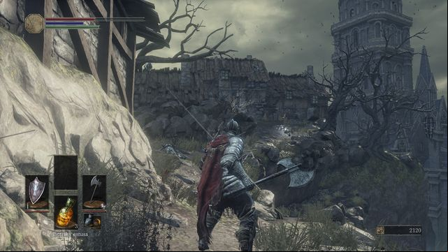 You will be immediately, attacked by an enemy that will jump out from the left - Undead Settlement - path from the great square through the bridge (on the right) - Walkthrough - Dark Souls III Game Guide & Walkthrough