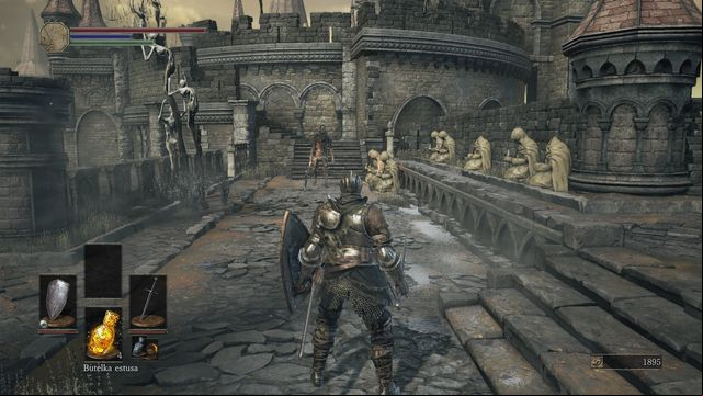 Watch out for the two enemies that you will see after stepping onto the middle of the wall. - High Wall of Lothric - Walkthrough - Dark Souls III Game Guide & Walkthrough