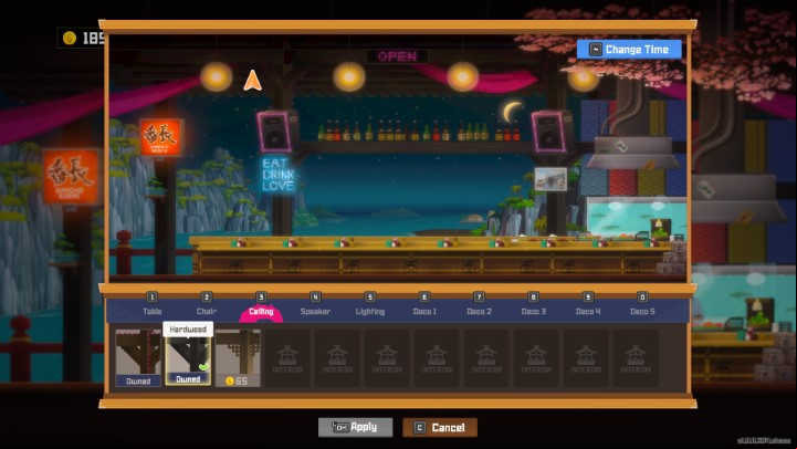 In the next menu, you'll be able to buy and choose from a range of available appearance options - Dave the Diver: How to change the appearance of bar and boat? - Sushi bar - Dave the Diver Guide