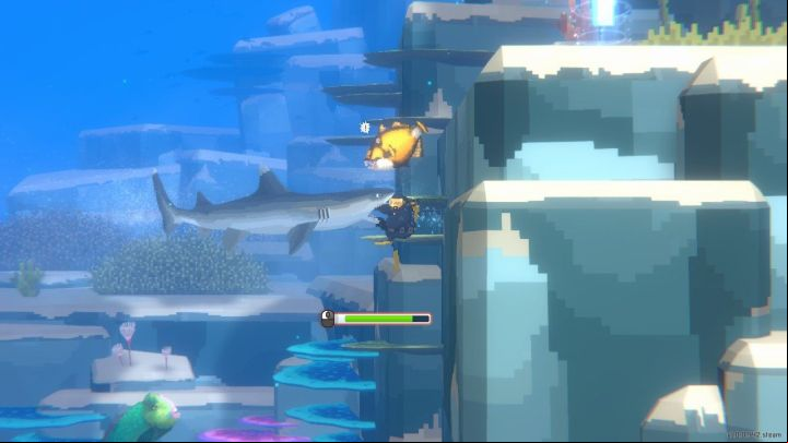 There are also mini-games while defending against the attacks of predators, for example, a shark from the image - Dave the Diver: All mini-games - Basics - Dave the Diver Guide
