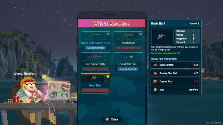 If you have not yet acquired the crafting blueprints for Hush Dart or Net Gun, you still have the chance to find them in a random underwater box - Dave the Diver: How to catch a White Spotted Jellyfish? - Fishing - Dave the Diver Guide