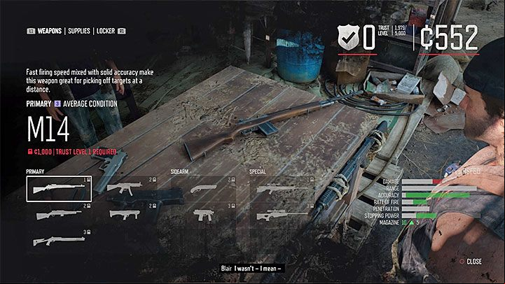 Before you move south, the best weapons can be purchased from the merchant at Iron Mikes Camp in Lost Lake - Days Gone: Best and unique weapons - Game basics - Days Gone Guide