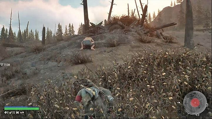 Get off the motorcycle and use binoculars to find the monster - Days Gone: How to unlock this is a Knife Trophy? - Trophy Guide - Days Gone Guide