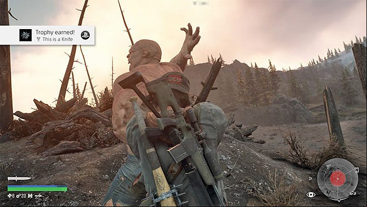 Stand behind the Breaker and press the Triangle to make a surprise attack - Days Gone: How to unlock this is a Knife Trophy? - Trophy Guide - Days Gone Guide