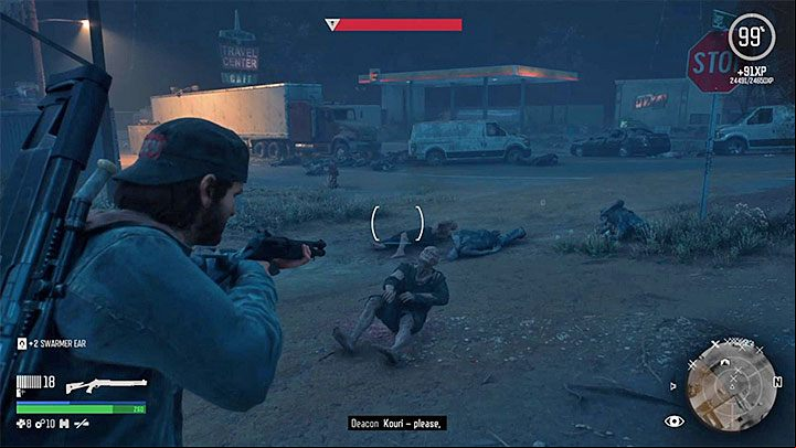 If the hero is severely weakened, you can leave the town for a while - Days Gone: How to beat Horde of Chemult? - Combat - Days Gone Guide