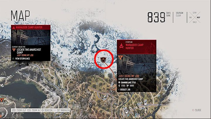 The best place to destroy a large number of Anarchist Cairns is shown in the image - its the gathering place of Anarchists, which is located in the mountains in the northern part of the Highway 97 - Days Gone: How to unlock Go Kick Rocks Trophy? - Trophy Guide - Days Gone Guide