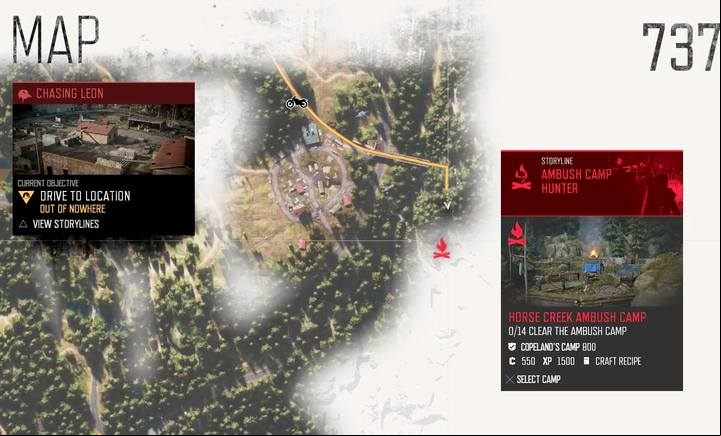 For this camp (marked point 1) it is worth to travel in the beginning stages of the game - Days Gone: Cascade - map, important locations - Cascade region maps - Days Gone Guide