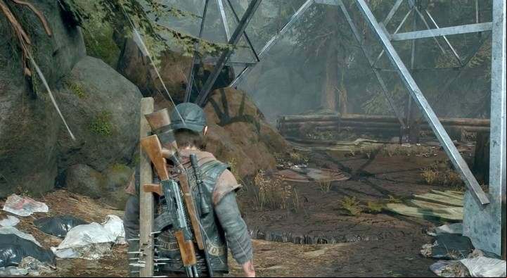 The entrance to the bunker can be missed easily - its under the high voltage pillar - Days Gone: Cascade - map, important locations - Cascade region maps - Days Gone Guide