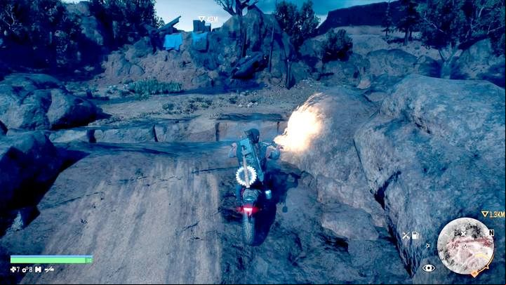 Jump next to the helicopter, using a motorcycle. - Days Gone: Belknap - map, important locations - Belknap region maps - Days Gone Guide