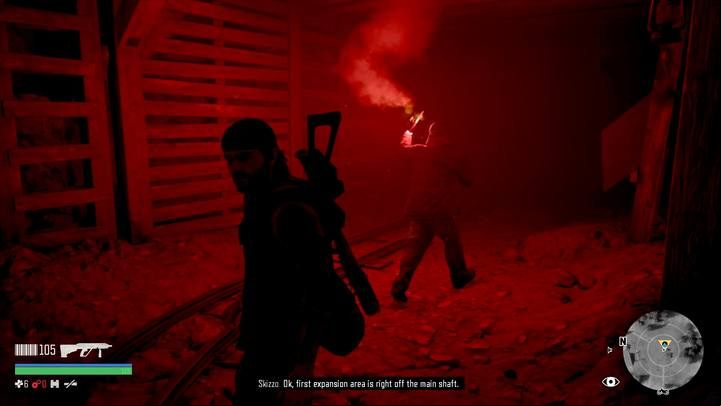 Go to the caves following Skizzo and listen to what he says - sometimes you need to do some simple action. - Days Gone: Earning Our Keep - walkthrough - Main storyline - Days Gone Guide