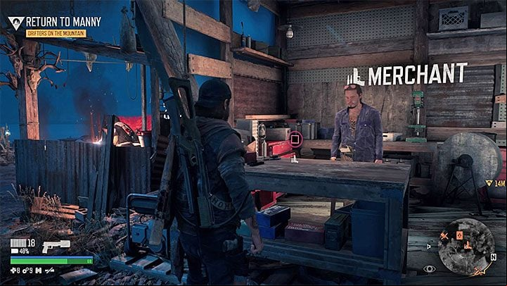 The merchant is another important person in Copelands Camp - Days Gone: Copelands Camp - Encampments - Days Gone Guide