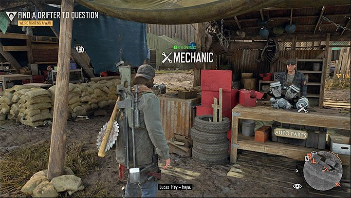 The mechanic is one of the most important NPCs in Diamond Lake - he sells the best bike parts in the entire game - Days Gone: Diamond Lake - Encampments - Days Gone Guide