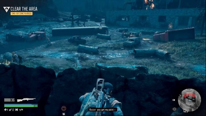 Try not to be detected - after a while Boozer will throw several smoke grenades into the area. - Days Gone: Keep Them Safe - walkthrough - Main storyline - Days Gone Guide