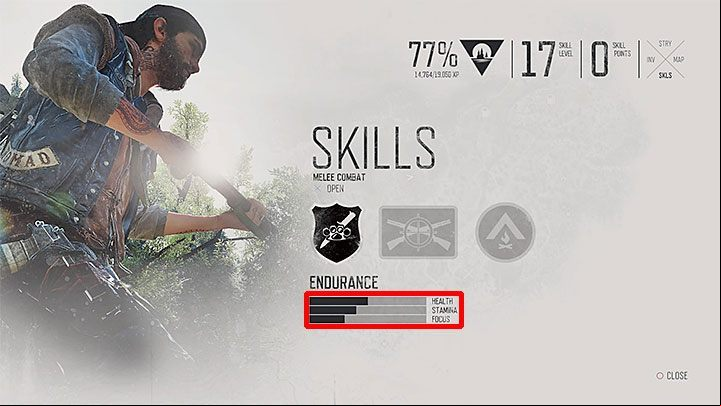 The main character has three parameters - health, stamina, and focus - Days Gone: How to increase stats permanently? - Character progression - Days Gone Guide