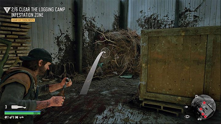 An example of a nest is shown in the attached screenshot - Days Gone: How to find and destroy Freaker Nests? - Exploration - Days Gone Guide