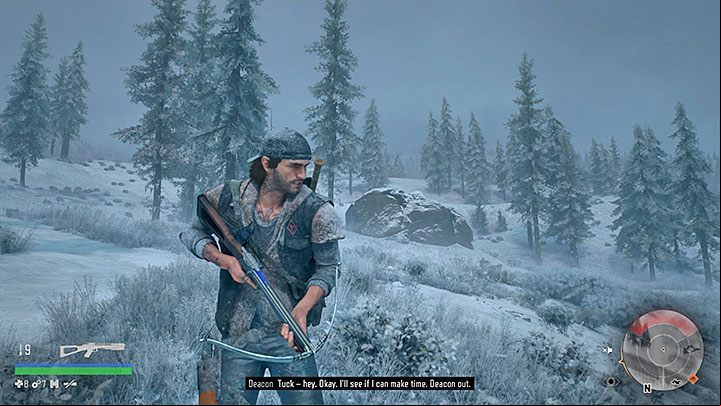 You can collect the upgraded, Drifter Crossbow model shortly after Deacon and Boozer complete their journey to the southern part of the map, specifically to Iron Mikes encampment in Lost Lake - Days Gone: How to get crossbow? - Character and inventory - Days Gone Guide