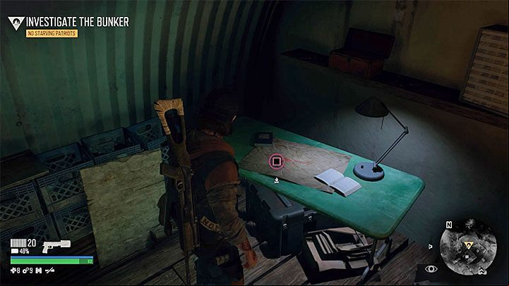 The main item that can be obtained in the bunker is an interactive map - Days Gone: Where is the bunker in No Starving Patriots? - Exploration - Days Gone Guide