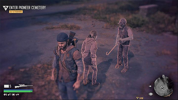 After studying the trail, you can optionally attach a short visualization of past events - Days Gone: What are question marks on the mini-map? - Exploration - Days Gone Guide