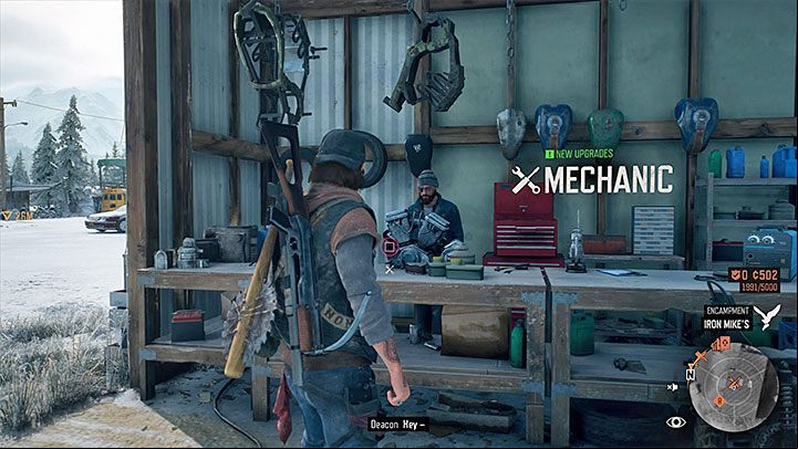 The second mechanic from whom you can purchase parts stays in Iron Mikes encampment at Lost Lake - Days Gone: How to upgrade motorcycle? - Motorcycle - Days Gone Guide