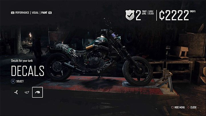 To apply a special custom skin (paint) visit a mechanic in one of the camps in the game world, for example, Manny from Copeland camp - Days Gone: How to use special motorcycle skins? - Motorcycle - Days Gone Guide