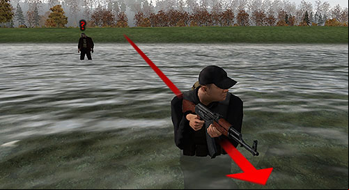 Long chases can be also ended by running into water, though it has to reach you at least to the waist - Avoiding Zeds - Zombies from A to Zed - DayZ - Game Guide and Walkthrough