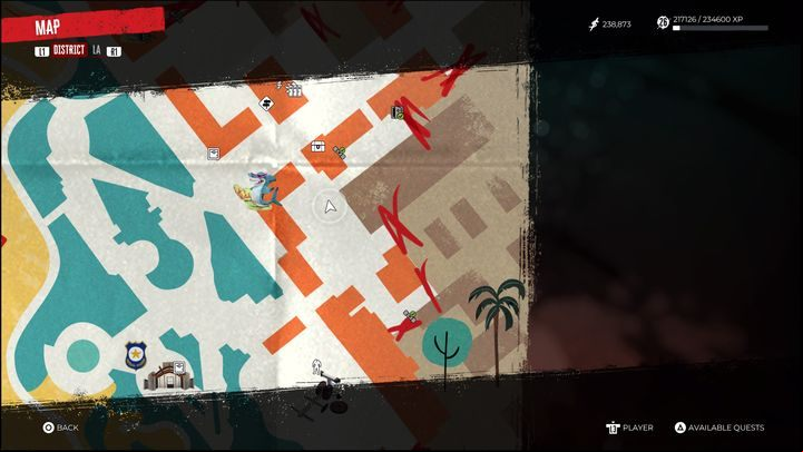The marker from the screenshot above shows the exact location of Jo's red car - Dead Island 2: Jos Rainy Day Stash - Lost and found - Dead Island 2 Guide