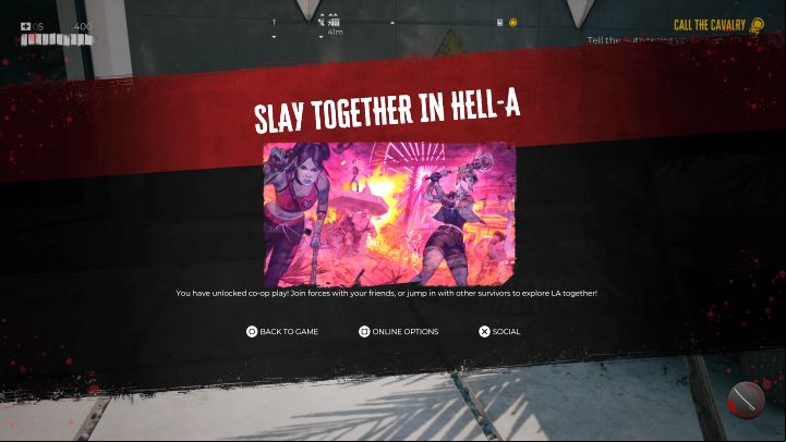 During the course of Call the Cavalry story quest you will receive an objective that involves meeting Michael at the back exit of Emma's mansion - Dead Island 2: How to unlock co-op? - FAQ - Dead Island 2 Guide