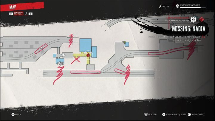 After arriving, you'll notice that a glowing object on the wall - Dead Island 2: Missing Nadia - Lost and found - Dead Island 2 Guide