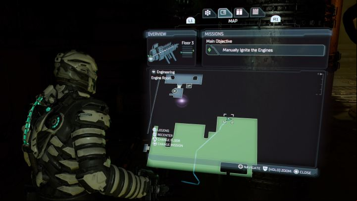 The fragment is in the Engine Room on the Engineering Deck, where you have to manually start the engines during the story - Dead Space Remake: Marker Fragments - list of secrets - Secrets and Collectibles - Dead Space Remake Guide