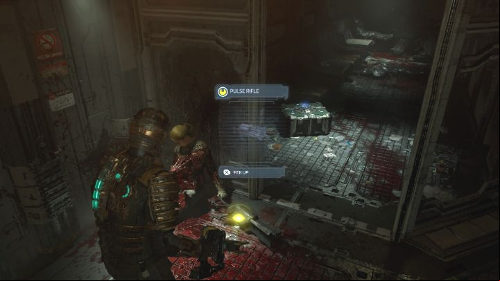 You'll reach the tram station where you'll encounter a dying security officer - collect the Pulse Rifle from her - Dead Space Remake: Intensive Care - Main missions - Dead Space Remake Guide