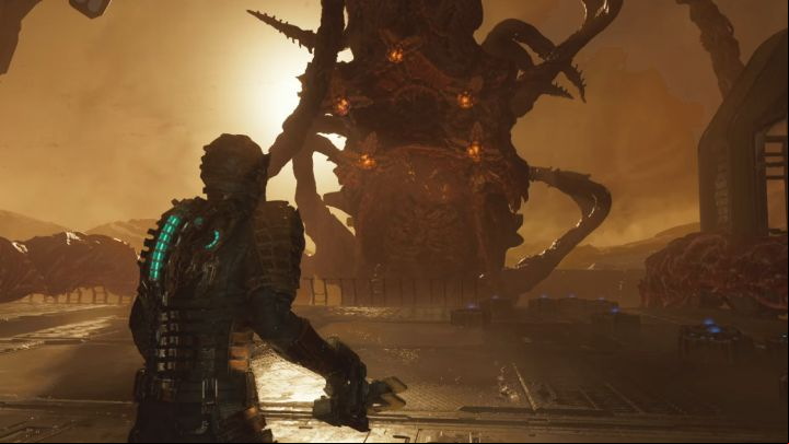 You fight the Hive Mind on a medium-sized square arena - Dead Space Remake: How to defeat the final boss Hive Mind? - Bosses - Dead Space Remake Guide