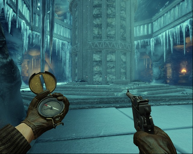 Its an elevator, when you put a statue on the pedestal, it will go up. - Ice Temple | Walkthrough - Walkthrough - Deadfall Adventures Game Guide & Walkthrough