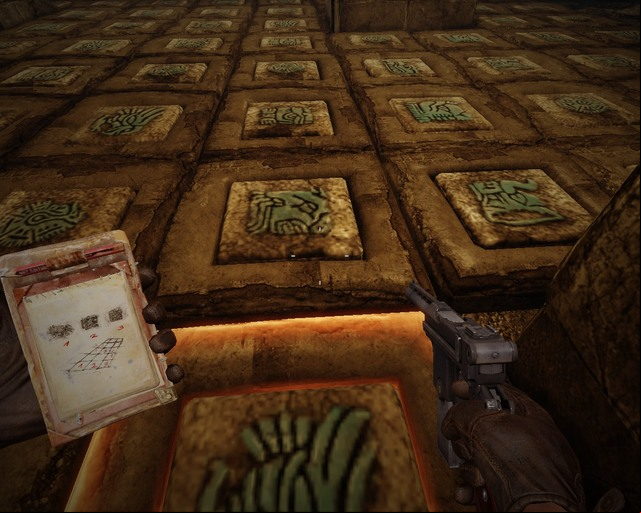 You have to walk according to the tiles numbers, thats the only way to open the door. - Mayan Tombs | Walkthrough - Walkthrough - Deadfall Adventures Game Guide & Walkthrough