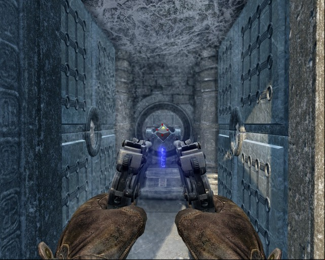 Watch out for the trap. You have to shoot this switch before you enter. - Arctic Base | Treasures - Treasures - Deadfall Adventures Game Guide & Walkthrough