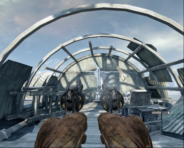 In a barrack without the roof and with swinging grenades. - Arctic Base | Treasures - Treasures - Deadfall Adventures Game Guide & Walkthrough