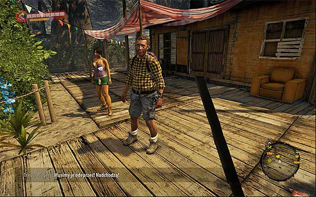 You dont have to do anything special, just get close to the middle part of camp, what begins the battle with zombies - Prepare to defend the camp | Chapter 1 - Back to Reality - Chapter 1 - Back to Reality - Dead Island Riptide Game Guide