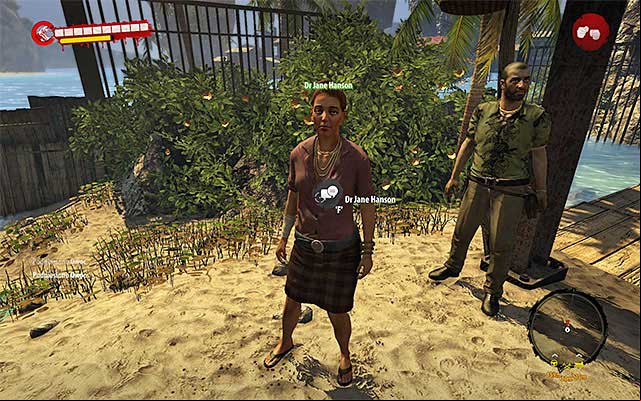 Exit the room, jump down and return to Dr Jane Hanson and give her a notebook - Alternative Medicine | Side missions - Jungle - Side missions - Jungle - Dead Island Riptide Game Guide