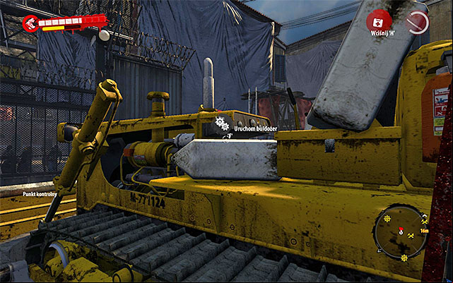 Approach the left side of bulldozer and press the button - Turn on the bulldozer | Chapter 12 - Quarantine Zone - Chapter 12 - Quarantine Zone - Dead Island Riptide Game Guide