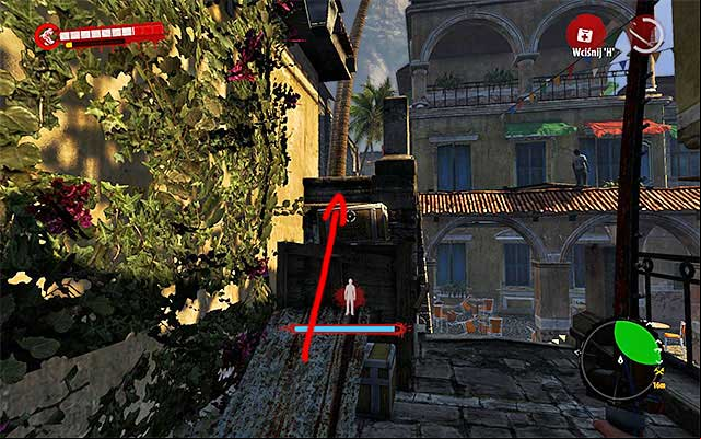 When you get to the square behind the building with Nina inside, turn around and go upstairs - Ladies First | Side missions - Henderson - Side missions - Henderson - Dead Island Riptide Game Guide