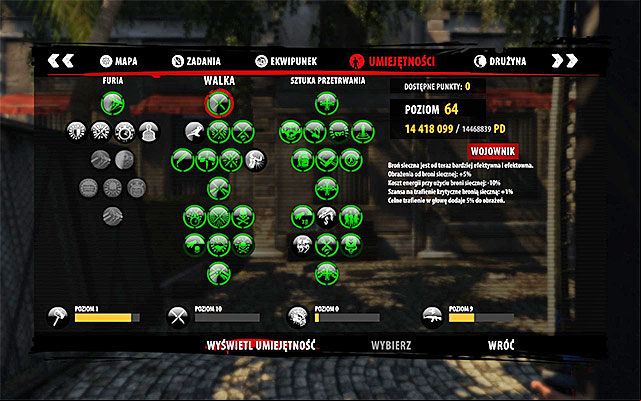 As in the previous game, to develop your character you unlock skills divided onto three branches - Character development and equipment - Game Guide - Dead Island Riptide Game Guide