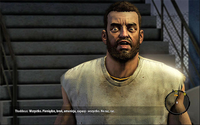 Turn left and approach Thaddeus, who is a prisoners leader - Talk with prisoners | Chapter 7 - The Crossing - Chapter 7 - The Crossing - Dead Island Riptide Game Guide