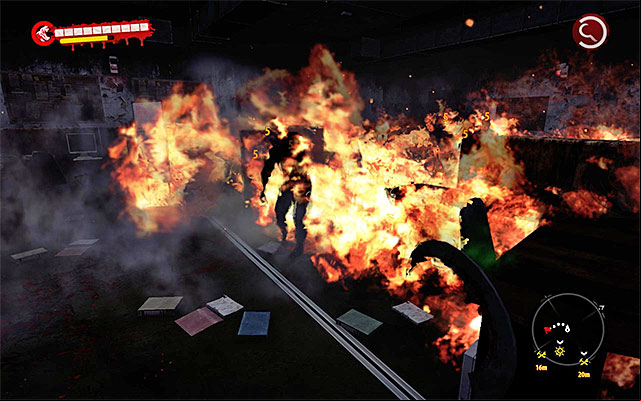 Resume walking and get to the new door leading to flaming room - Turn on firesystem | Chapter 9 - Militarized Zone - Chapter 9 - Militarized Zone - Dead Island Riptide Game Guide