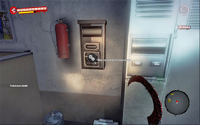 Finish exploration of this area, and watch out for the single Walker on the ground - Turn on firesystem | Chapter 9 - Militarized Zone - Chapter 9 - Militarized Zone - Dead Island Riptide Game Guide